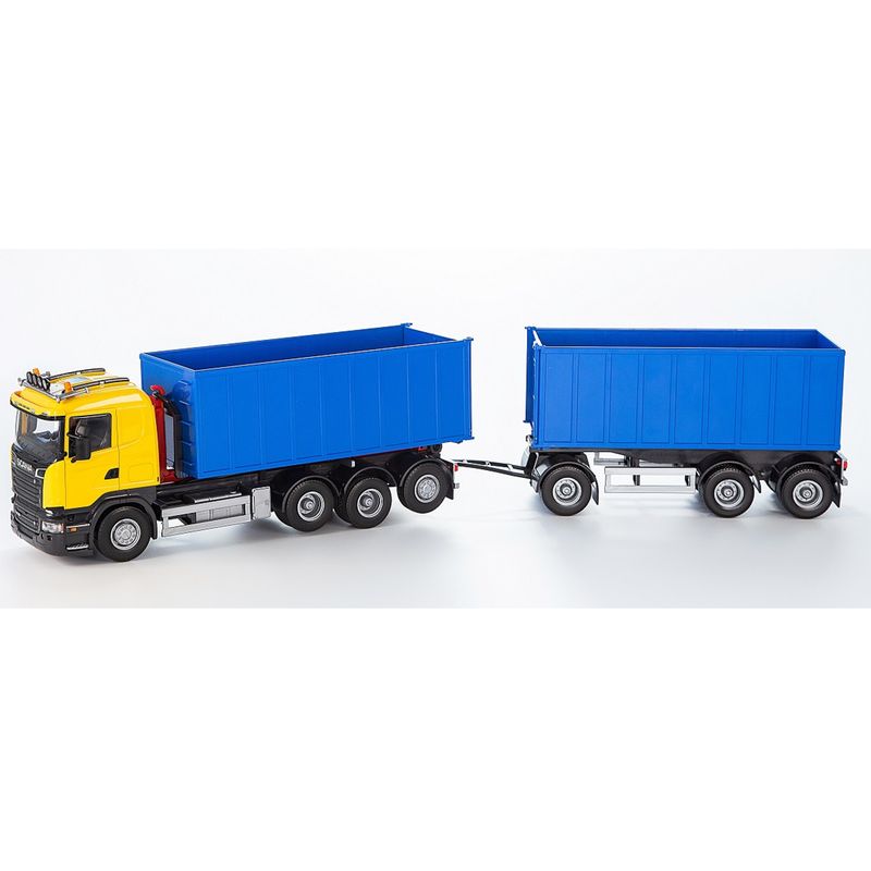 EMEK LASTEBIL SCANIA R-730 KROKBIL MED HENGER, GUL 1:25