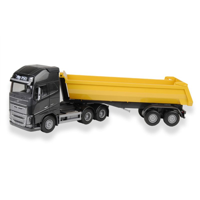 EMEK LASTEBIL VOLVO FH 750 TREKKVOGN MED TIPPKASSE, SORT MED GUL