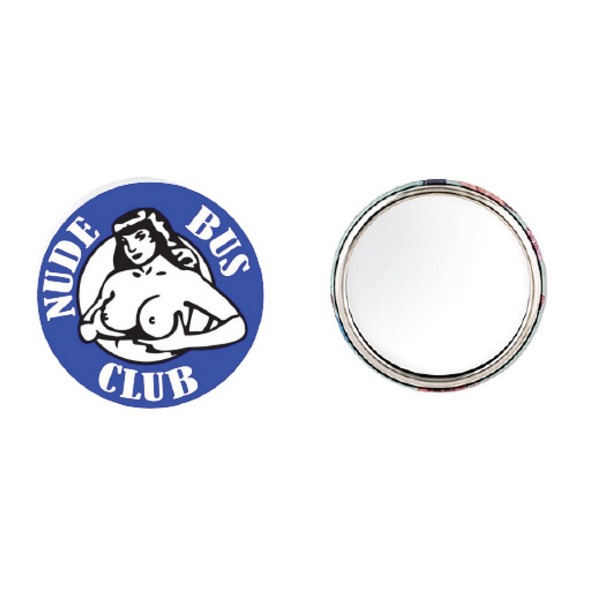 Nude Bus Club Blå Button 55mm, Velg alternativ i menyen