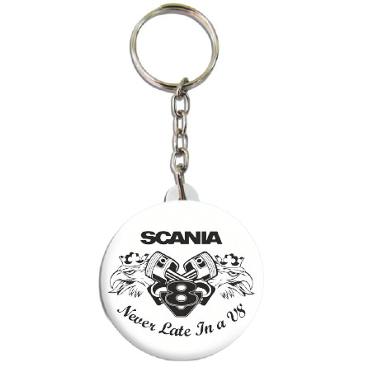 Never Late in a V8 Button 55mm,Velg variant i menyen